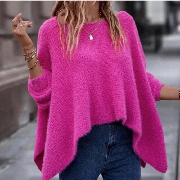 Cozy Sharkbite Hem Loose Fit Sweater - Picture 3 of 4